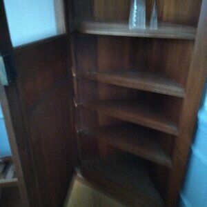 French antique corner cabinet. Age is from 1800's. Oak wood.